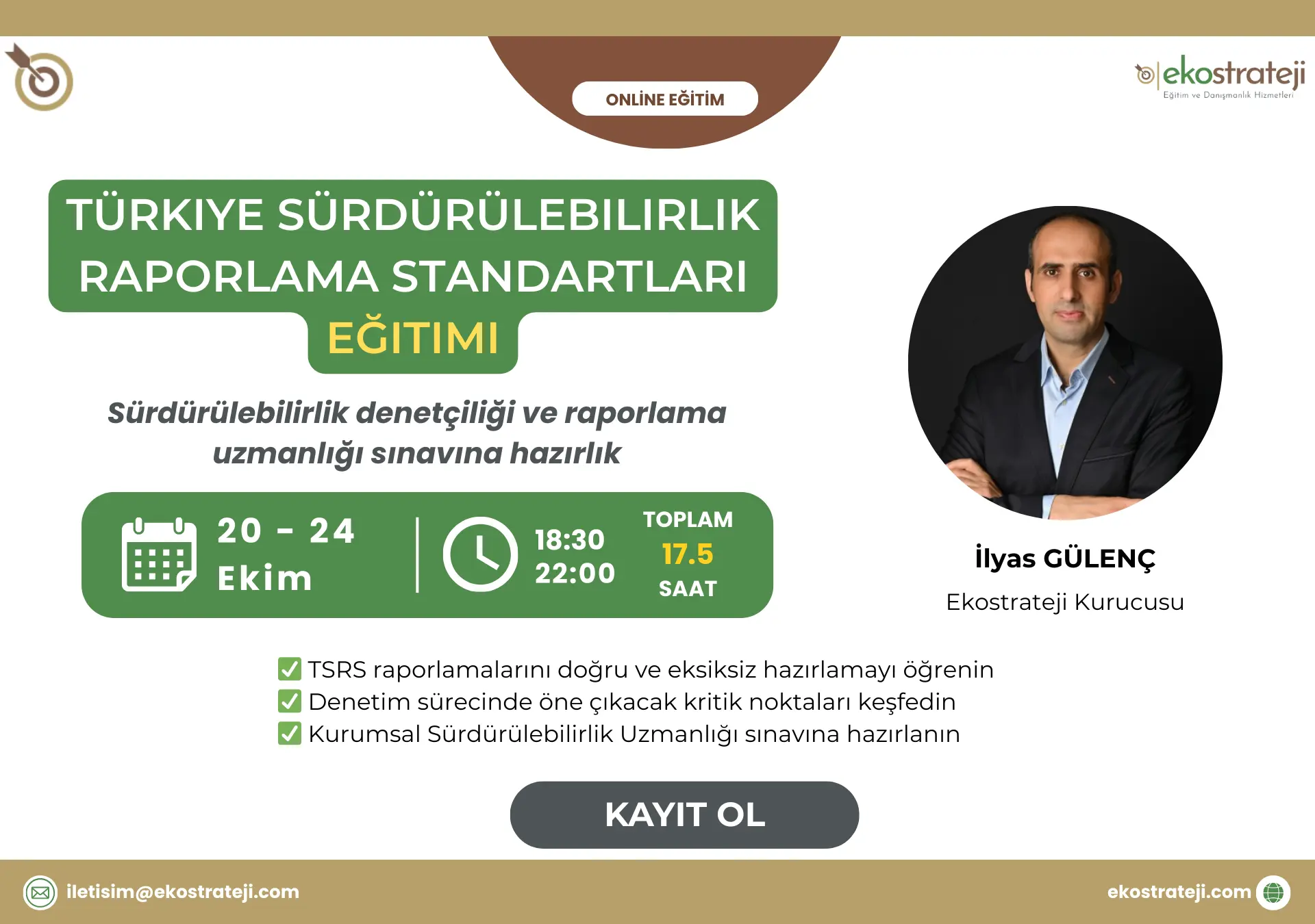 20-24 Ekim Türkiye Sürdürülebilirlik Raporlama Standartları Eğitimi