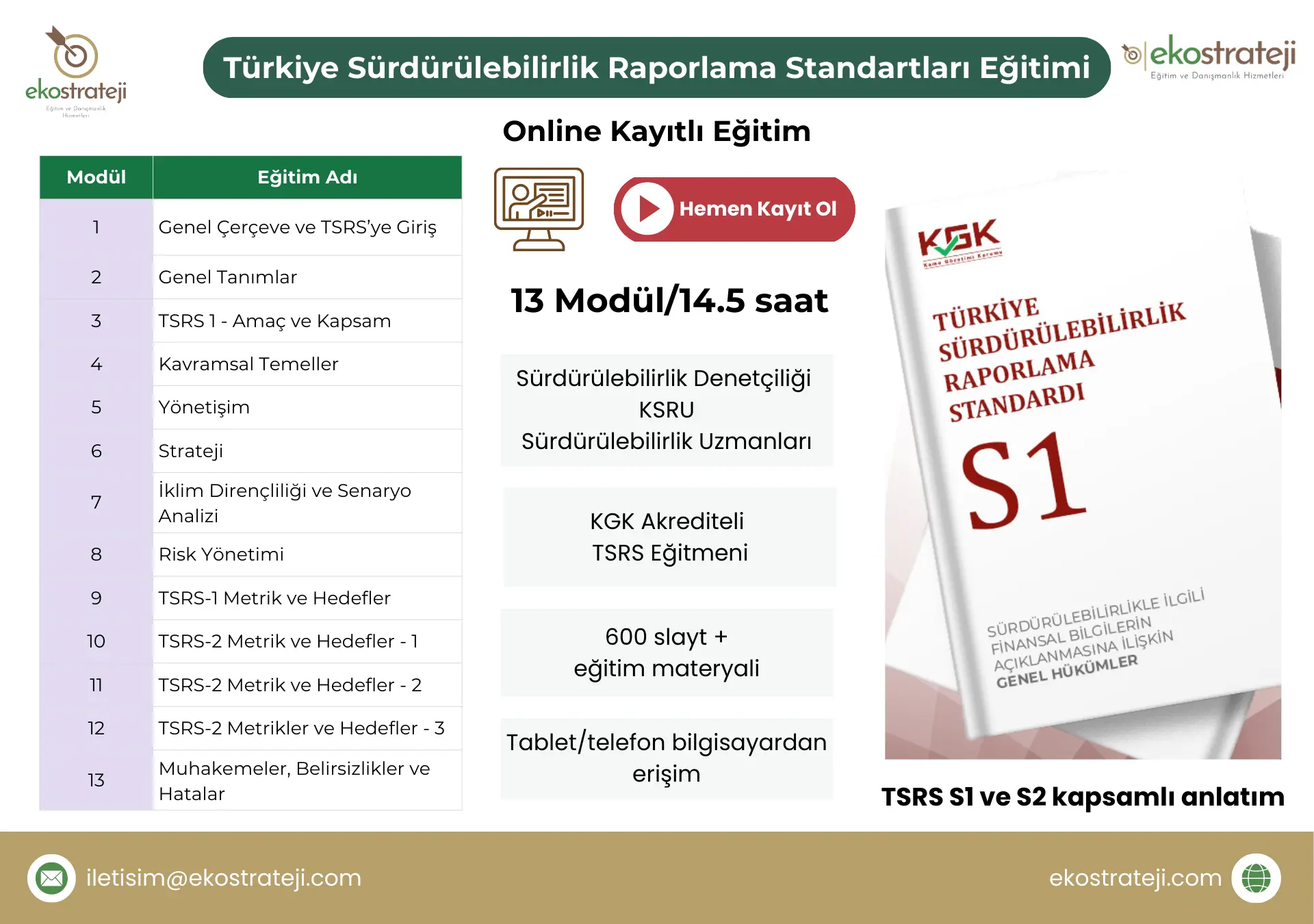 Online Türkiye Sürdürülebilirlik Raporlama Standartları Eğitimi